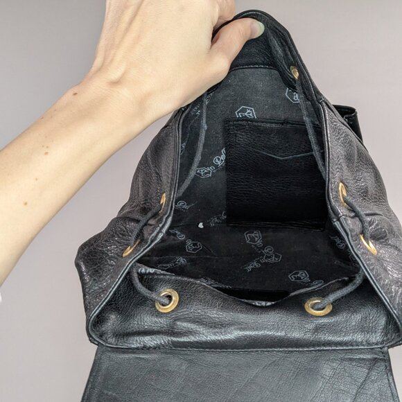 Valentina Genuine Leather Backpack Purse Black - Picture 4 of 5